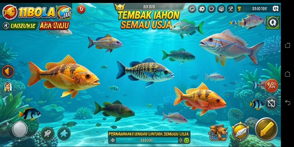 Tampilan menarik dari gameplay Tembak Ikan di 11BOLA.