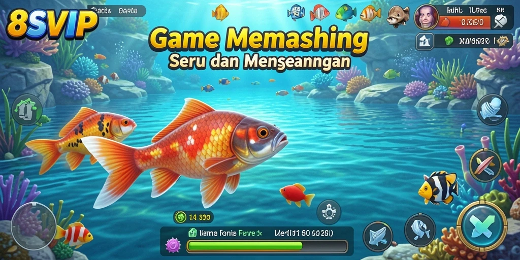 Screenshot gameplay 8SVIP menampilkan aksi memancing yang seru dan menarik.