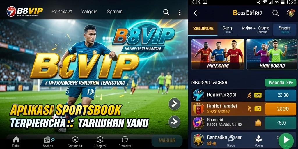 Tampilan menarik dari aplikasi B8VIP dengan fitur taruhan yang mudah digunakan.