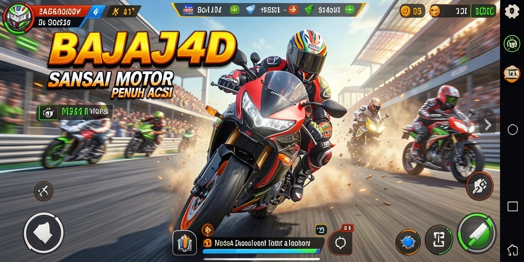 Tampilan seru balapan motor di BAJAJ4D dengan kecepatan tinggi.