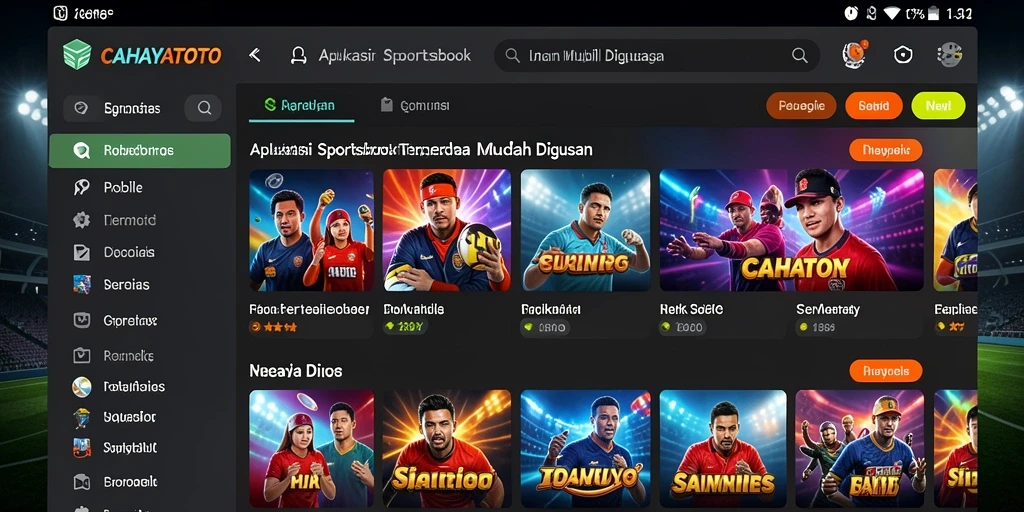 Tampilan antarmuka pengguna CAHAYATOTO dalam taruhan olahraga.