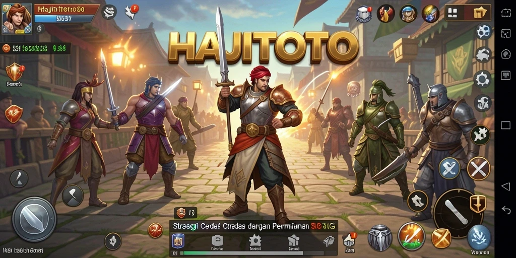 Tampilan gameplay menarik dengan strategi dan pembangunan kerajaan.