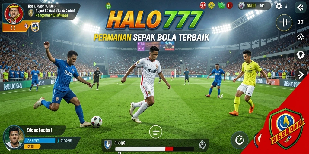 Gameplay HALO777 yang mengasyikkan dengan aksi sepak bola seru.