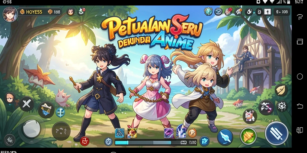 Gameplay menarik dengan karakter anime yang beragam.