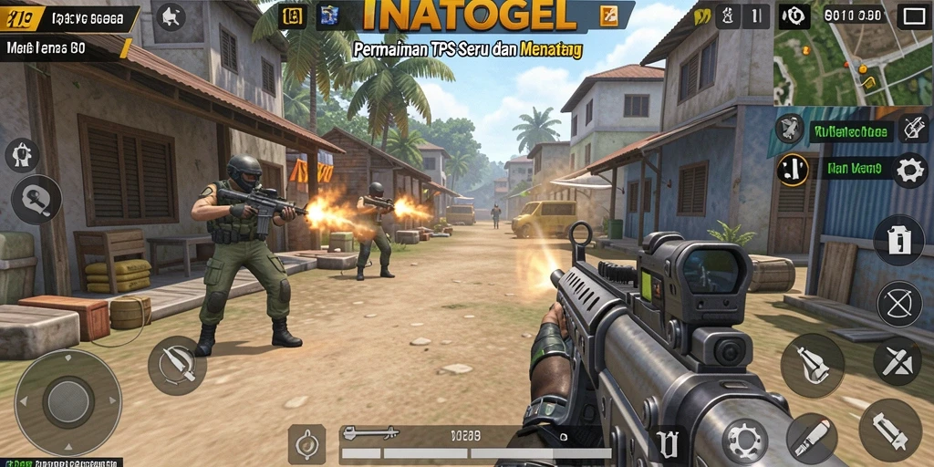 Tampilan utama gameplay <strong>INATOGEL</strong> yang menegangkan di tengah pertempuran.