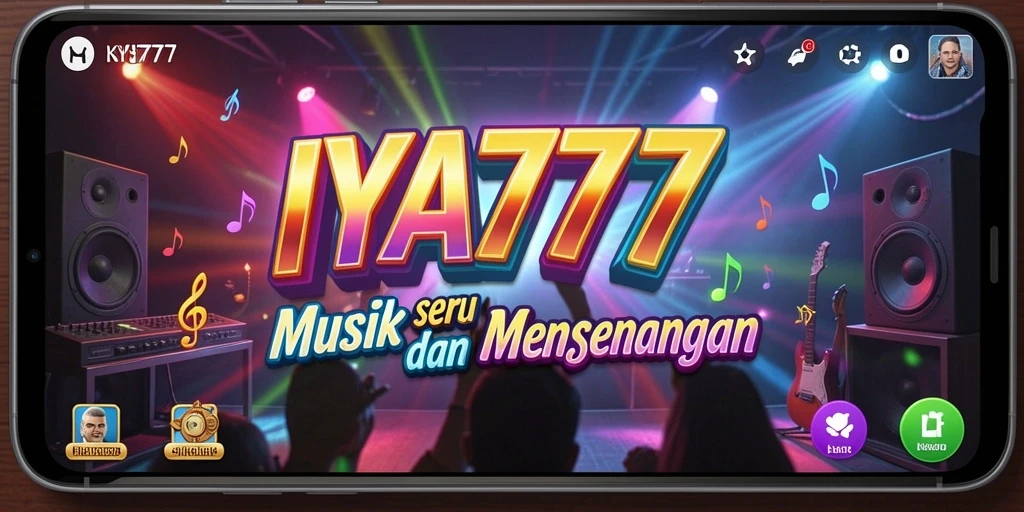 Screenshot utama dari IYA777 menunjukkan gameplay musik yang seru dan mengasyikkan.