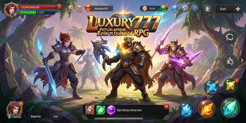 Screenshot gameplay LUXURY777 menampilkan pertarungan seru dan dunia yang luas.