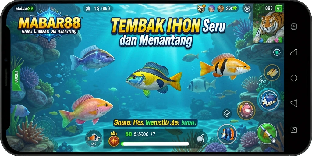 Tampilan gameplay seru di MABAR88, tembak berbagai jenis ikan!