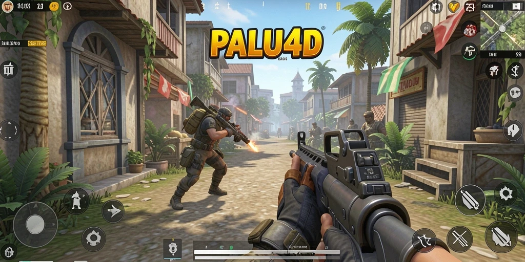 Screenshot utama PALU4D menunjukkan momen mendebarkan dalam gameplay TPS.