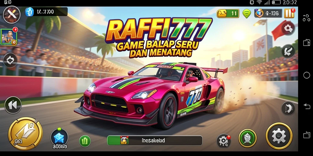 Tampilan gameplay menegangkan dari RAFFI777 dengan balapan seru.
