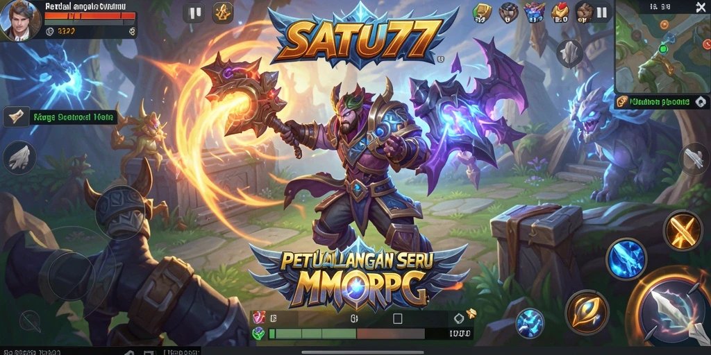 Gameplay mendebarkan dengan pertarungan seru di SATU77.